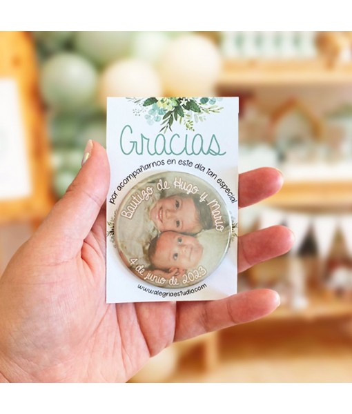 Chapas para Eventos, detalles bautizo, detalles personalizados, Alegría Estudio