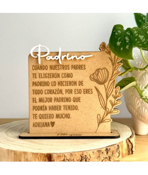Mini Placa de Madera Personalizada, regalo padrino, regalo invitados especiales comunion, Alegría Estudio