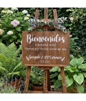 cartel de madera rústica para boda, cartel bienvenidos boda, Alegria Estudio