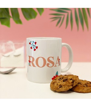 Taza Personalizada Flores, tazas originales, regalos personalizados, Alegría Estudio