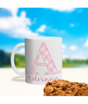 Taza Personalizada Vichy, taza bonita, regalos personalizados, Alegría Estudio