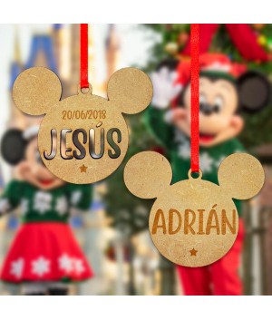 Adorno Navidad Mickey, Navidad Disney, adorno personalizado Navidad, Alegría Estudio