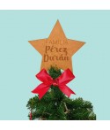 Estrella para el árbol personalizada, estrella de madera para árbol de navidad, estrella personalizada navidad, Alegría Estudio