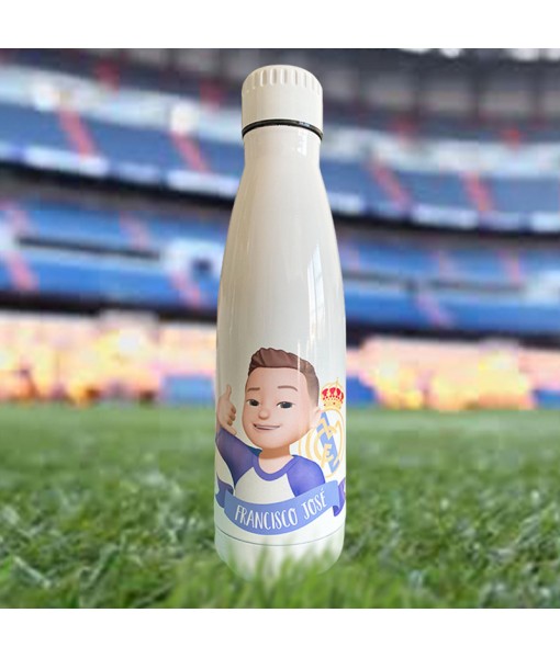 Botella Personalizada Memoji Futbolero, botella fútbol, botella personalizada hombre, Alegría Estudio