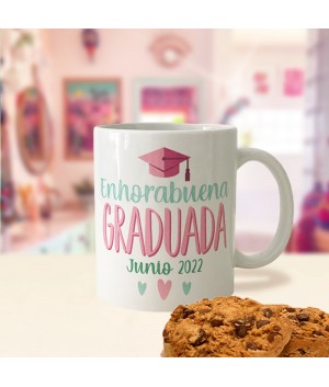 Taza Personalizada Graduación, taza fin de curso, taza graduación foto, Alegría Estudio