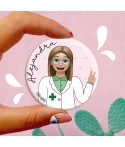 Chapa Personalizada Farmacéutica, chapa con profesión, chapas originales, Alegría Estudio