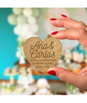 Detalle Recordatorio Corazón, regalos invitados bodas, detalles originales bodas, Alegría Estudio