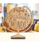 Placa Personalizada Mundo, regalo día del padre, que le regalo a mi padre, Alegría Estudio