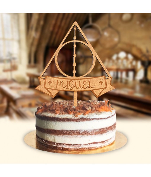 Cake Topper Reliquias de la Muerte, cumpleaños Harry Potter, cake topper Harry Potter, Alegría Estudio