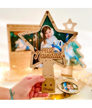 Estrella para Árbol de Navidad con Foto, estrella personalizada árbol de navidad, Alegría Estudio