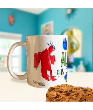 Taza personalizada con sus dibujos, taza con dibujos de tus hijos, taza huellas niños, Alegría Estudio